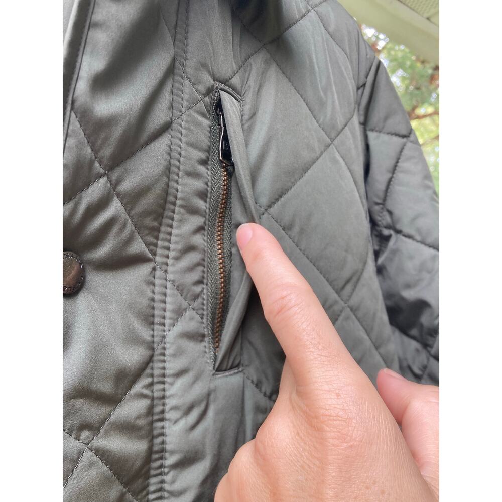 Banana Republic -Old Money Olive Quilted Barn Jacket Corduroy Collar - Mens M - Picture 5 of 13